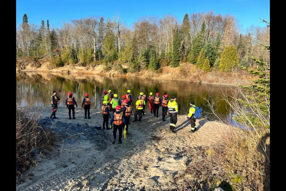 Firefighters from three rural volunteer fire departments participated in swift water rescue training on the Goulais River during the weekend of Nov. 18. The training was facilitated by Southwest Fire Academy, a firefighting training company based in Waubaushene, Ont. 