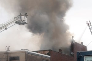 VIDEO: Firefighters battle blaze at historic downtown building