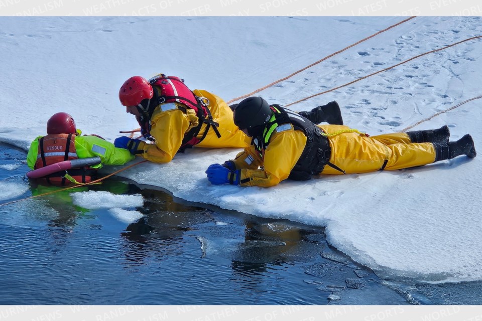 Sault Ste. Marie Fire crews are practising water rescues for the next few days at Bellevue Marina.