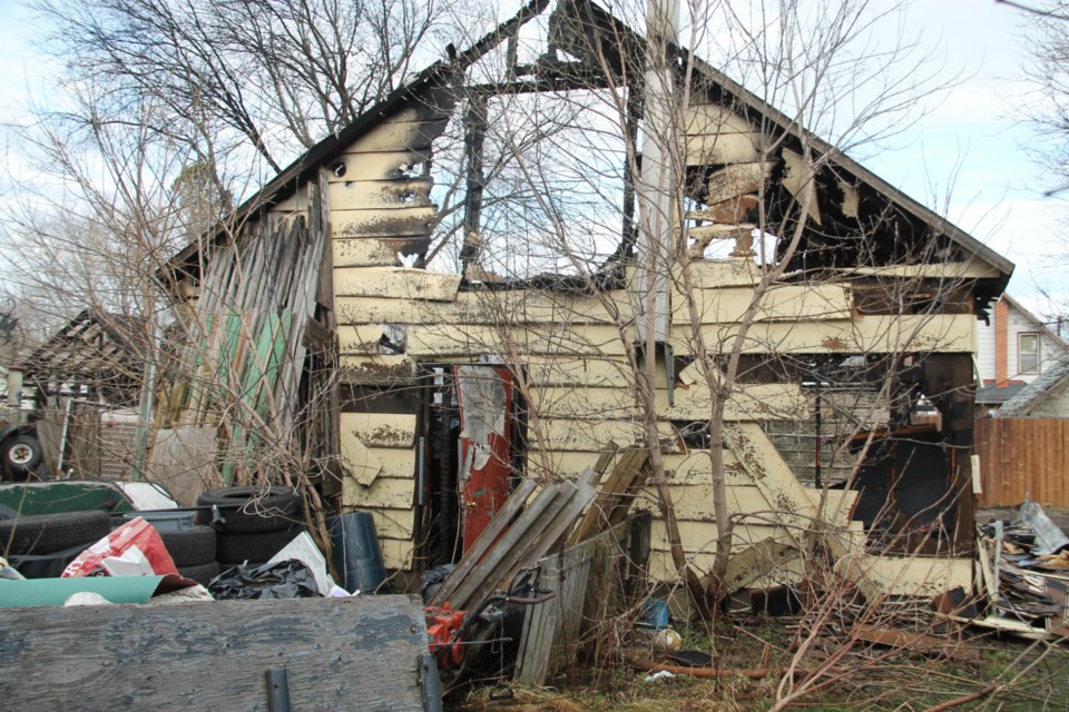 Firefighters extinguished a serious garage fire in the 100 block of Dennis Street, April 8, 2024.
