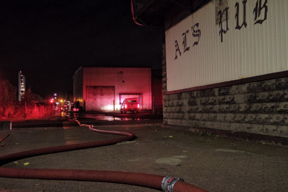 Fire trucks have responded to a fire in an industrial area on Cathcart Street. 