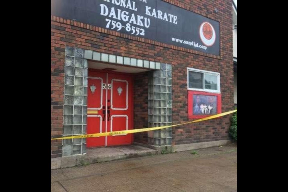 The Sault Ste. Marie International Karate Diagaku has been gutted following a fire that began in a neighbouring house on Wellington Street West over the weekend. Photo supplied by Tiina Niemi