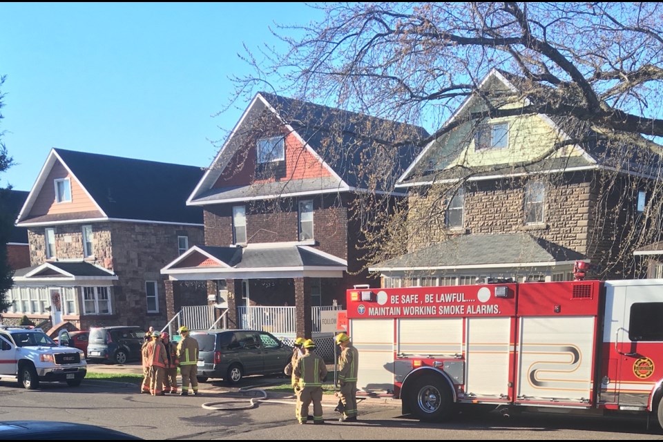 Sault Ste. Marie Firefighters responded to a fire in the 300 block of Cathcart Street on Sunday morning. Reader submitted photo