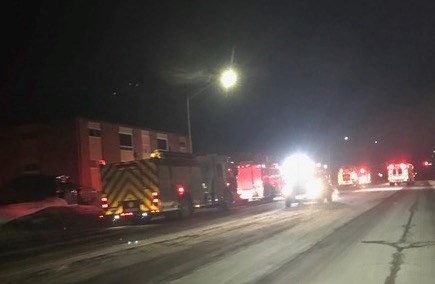 Reader photo shows scene outside apartment building with smoke damage in the 600 block of McNabb Street