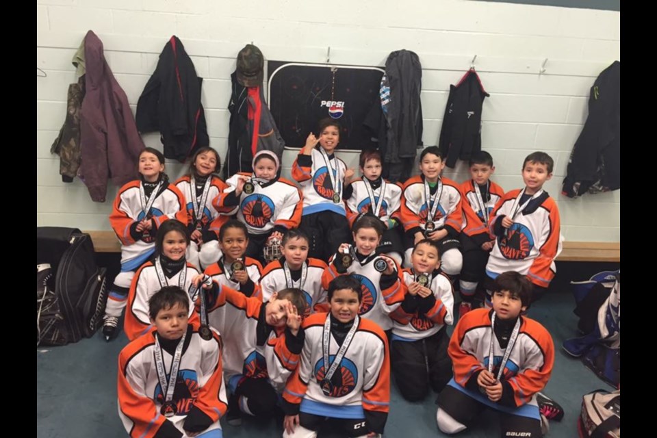 One of two atom teams from Garden River First Nation that took part in the 2017 Little NHL tournament. Photo supplied by Vicki Boissoneau 