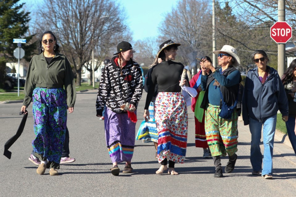 Family and friends of Robert Gionette gathered in the east end for a ceremony and smudge walk Thursday night.   
