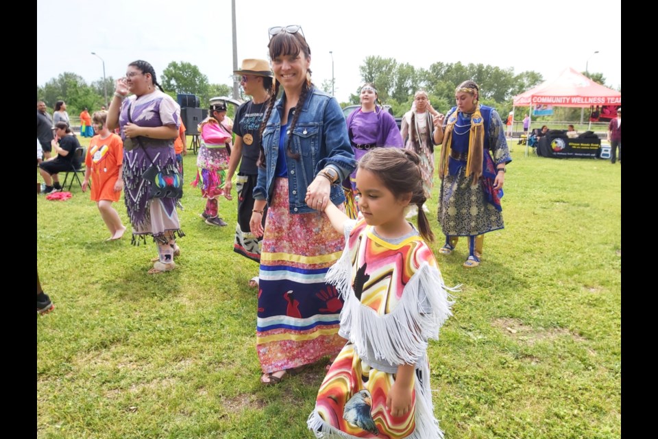 Organized by Batchewana First Nation, the Indigenous community and non-Indigenous visitors marked National Anishinaabe Day with drumming, dancing, singing, food and Indigenous arts and crafts near Canal Drive, June 21, 2022.