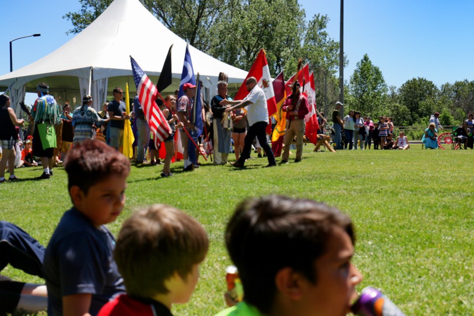 People were taking in the sights and sounds of National Anishinaabe Day festivities at the locks Thursday. Kids activities, vendors and a pow wow highlighted this year's event. James Hopkin/SooToday 