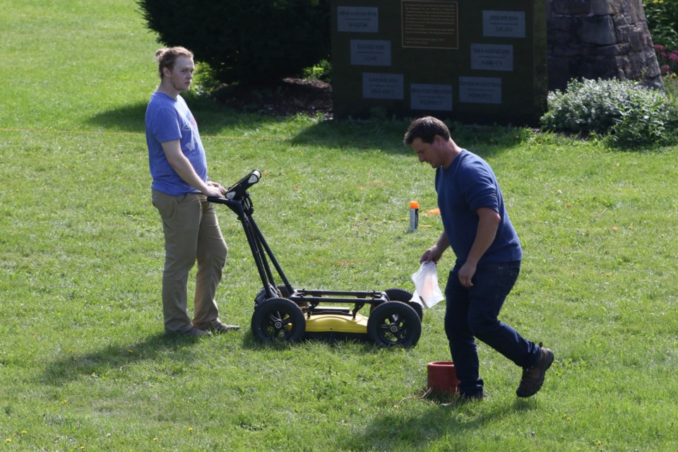 Norpro Environmental uses ground-penetrating radar at the former site of Shingwauk Indian Residential School. 