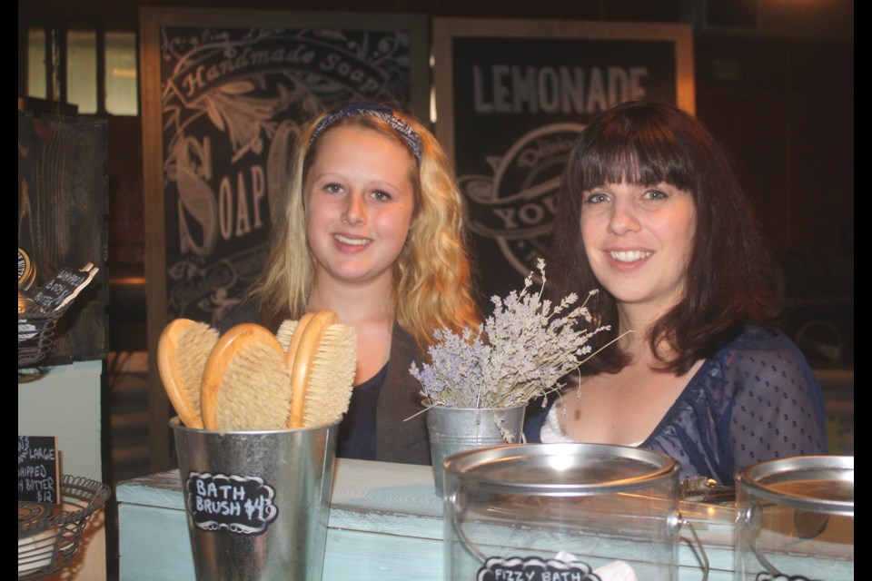 Summer student Rachel Woods (left) with Soap Garden proprietor Dalaina King 