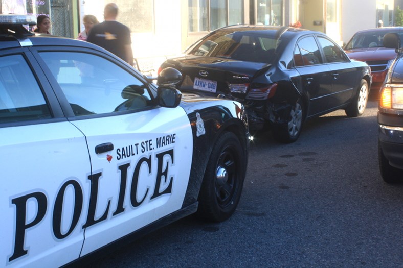 Vehicle at rest after snapping off a parking meter. SooToday/Carol Martin