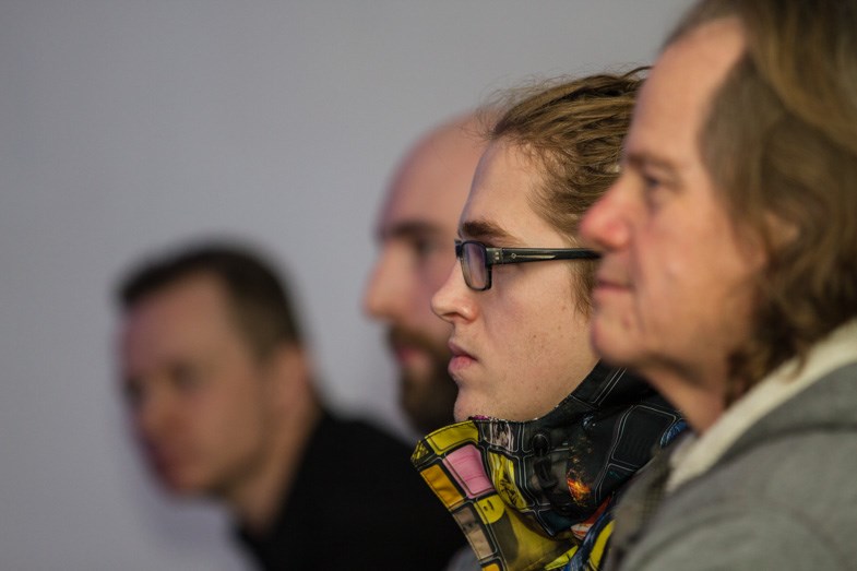 Visitors enjoy local short film screenings during 360 SMAC Fest at 180 Projects Gallery on Saturday, January 17, 2015. Donna Hopper/SooToday