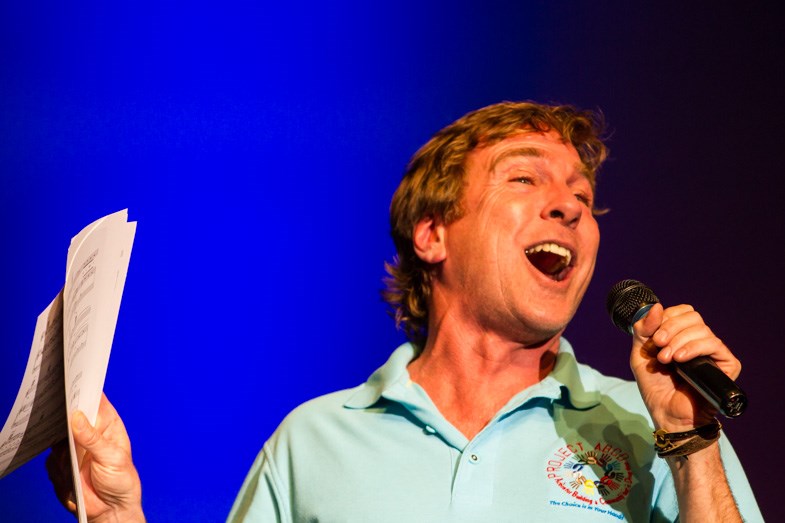 Event host Timothy Murphy during rehearsal for Soo Sings for Kids at the Community Theatre Centre on Tuesday, May 12, 2015. Donna Hopper/SooToday