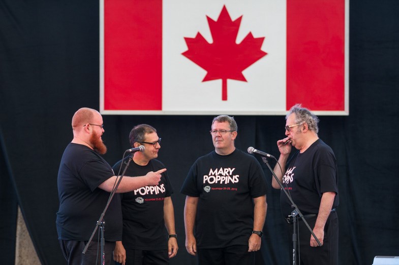Kevin Collar, Lou Mauro, Art Fink and Mike Doherty perform during the Canada Day celebration at the Bondar Pavilion July 1, 2015. Donna Hopper/SooToday