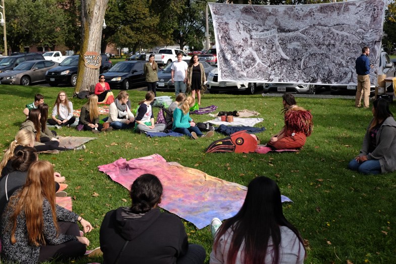 A Community Weaving Picnic took place on the lawn between the Art Gallery of Algoma and the Centennial Public Library at the 2015 Culture Days event in Sault Ste. Marie. Jeff Klassen for SooToday