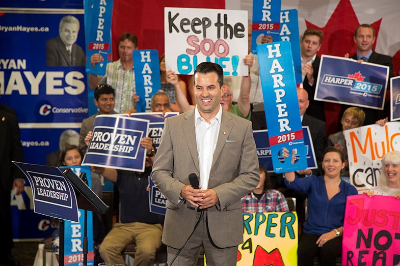 Andre Robichaud, Conservative candidate for Algoma&#8212;Manitoulin&#8212;Kapuskasing seen speaking at a campaign event at Algoma's Water Tower Inn in Sault Ste. Marie, Ontario on September 1, 2015. Kenneth Armstrong/SooToday