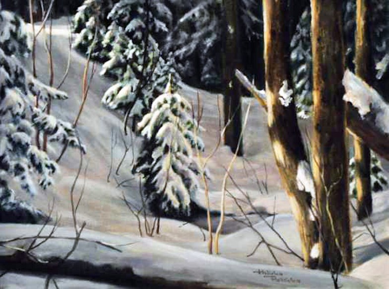 By the Ski Trail, an oil painting by Hilkka Pellikka.