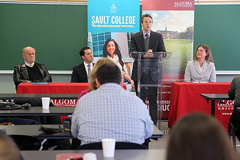 Dr. Richard Meyers, President of Algoma University, speaks about the funding announcement. 