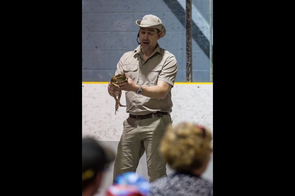Little Ray's Reptile Zoo returned to Sault Ste. Marie at the John Rhodes Arena on Saturday, May 24, 2014. A handler outlines some interesting facts about amphibians.