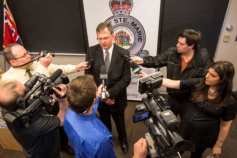 Chief Designate Robert Keetch speaks to media after a press conference June 4, 2014. SooToday.com/Kenneth Armstrong