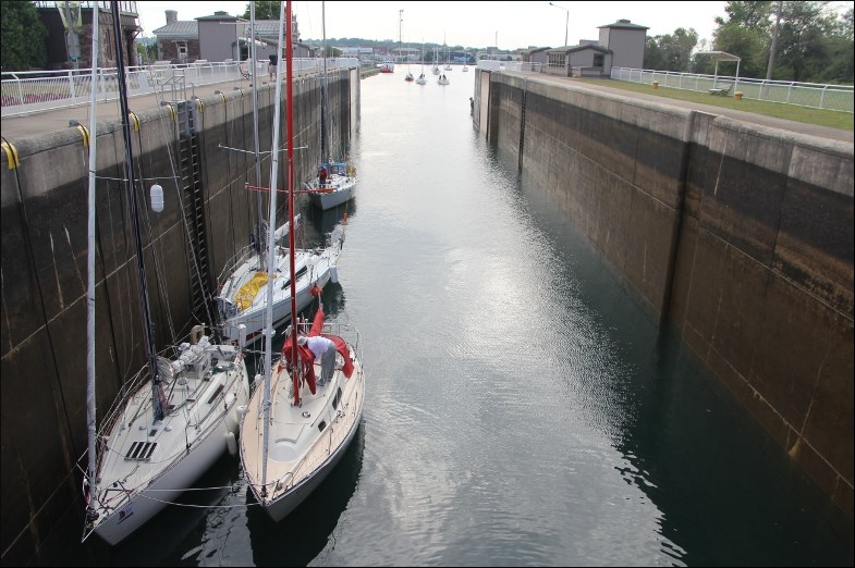Locking through upbound at Sault Ste. Marie before the 2015 Biennial Trans Superior International Yacht Race. August 1, 2015. David Helwig/SooToday.