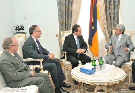 Martin, Oliphant, Albrecht, President of the Republic of Armenia HE Serzh Sargsyan (location Presidential Palace)
