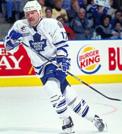 Wendel Clark gets ready to cheer for Team Canada