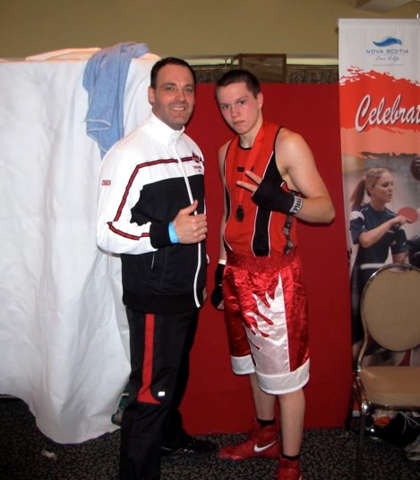  Josh with coach Rob Bene of the Ultimate Fighter Boxing Club