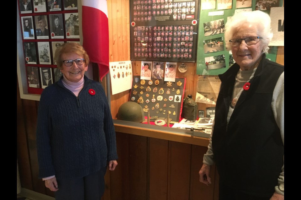 Ruby Farmer and Iris Chalmers, two Sault women who served with the Royal Canadian Air Force (RCAF) in the Second World War, at Royal Canadian Legion Branch 25, Nov. 2, 2017. Darren Taylor/SooToday