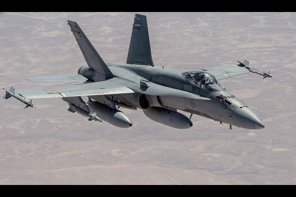 A Royal Canadian Air Force CF-18 Hornet fighter jet. Wikipedia.