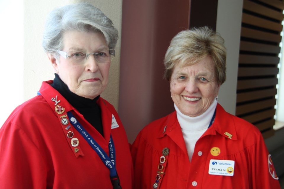 Jackie Tomchak and Velma McClelland have served as Sault Area Hospital (SAH) volunteers for a combined total of 55 years and 33,000 hours. Darren Taylor/SooToday