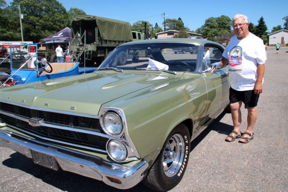Aldo Deluca, well-known local classic vehicle enthusiast, with his 1967 Ford Fairlane GT at a classic car show/fundraiser event, July 7, 2018. Darren Taylor/SooToday