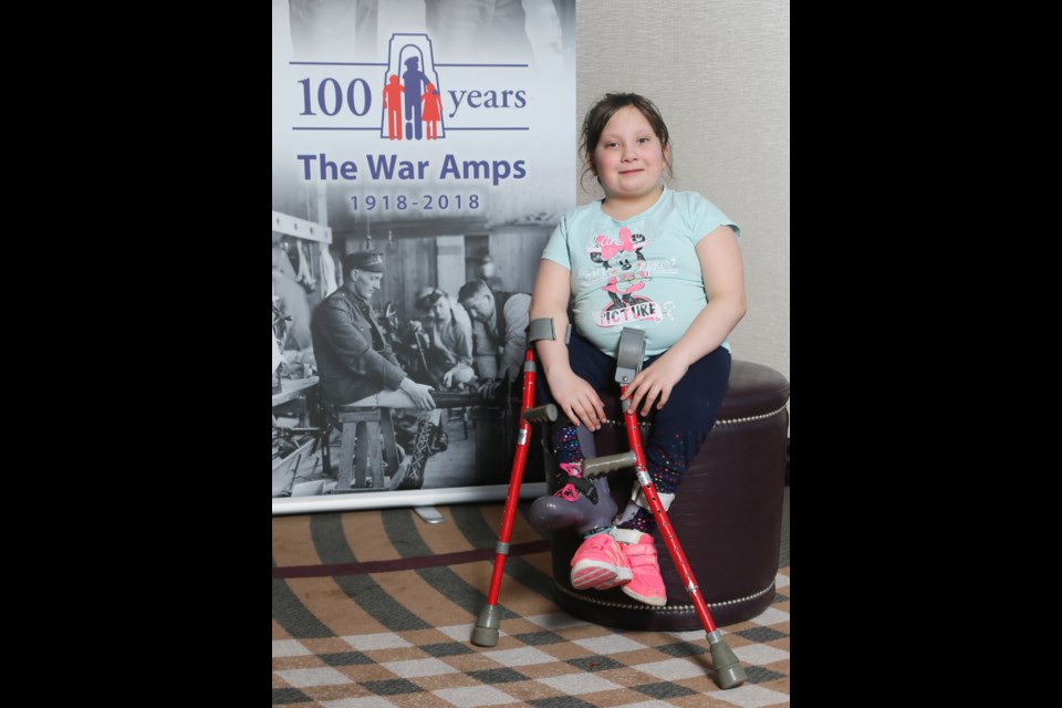 9 year-old Ciara Pelletier-Lebouef recently attended the War Amps 2018 Ontario Child Amputee (CHAMP) seminar in Toronto. War Amps helps finance devices and surgeries for Ciara, who lives with Focal Femoral Hypoplasia, a rare condition that has affected the growth of her right leg. Photo supplied by Christina Lebouef