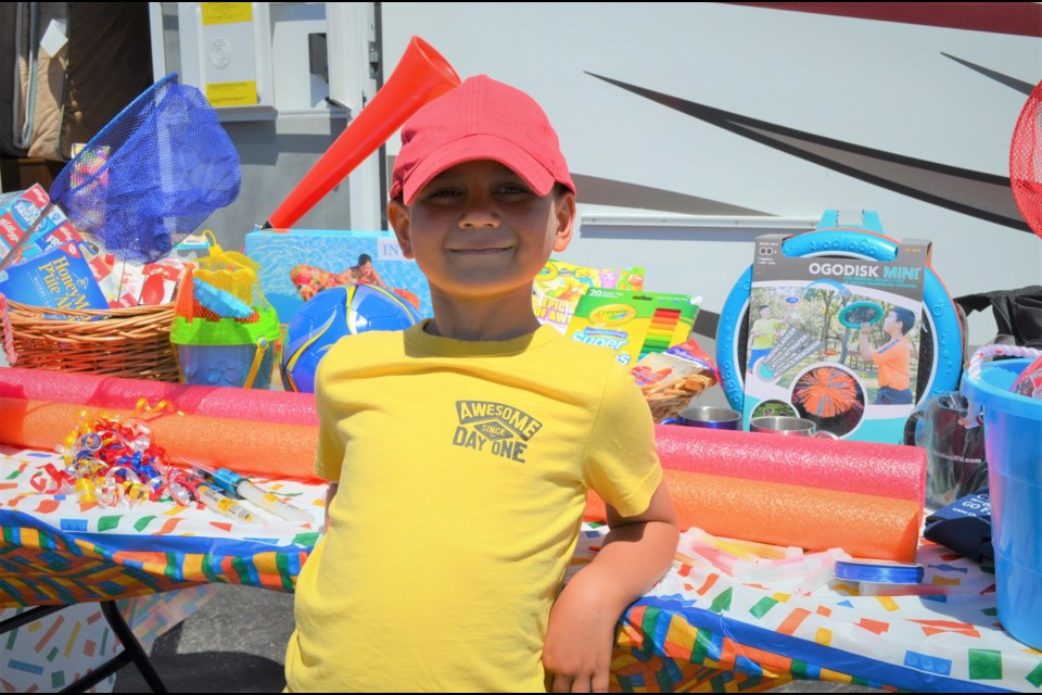 Six-year-old Harrison Belair received a new trailer from Christie’s RV and Make-A-Wish Canada, July 17, 2020. Photo supplied by Melissa Kahtava