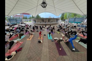 Community gathers for yoga and sound bath at Soulstice and Sound event