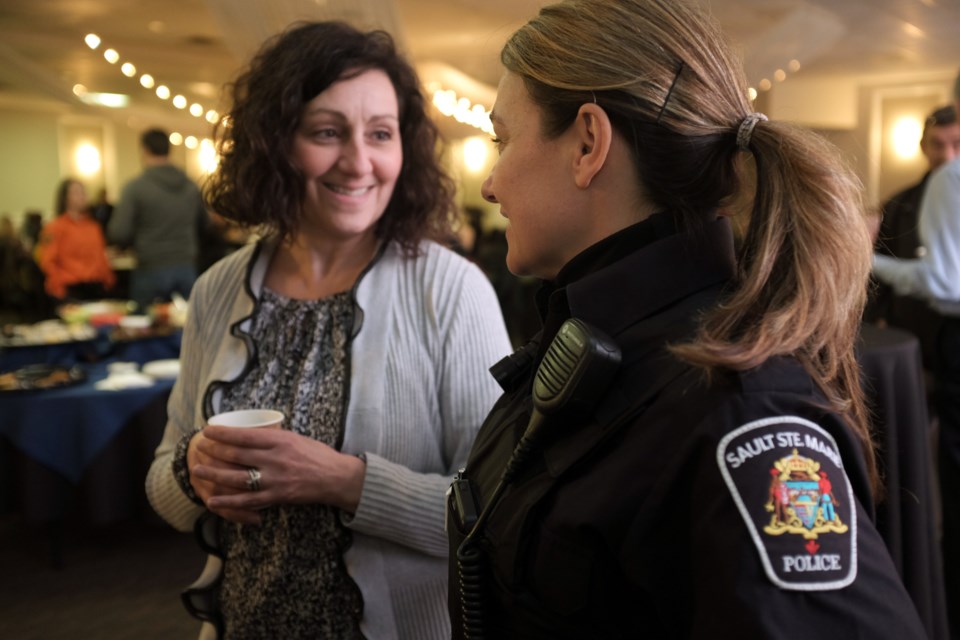 Sault Ste. Marie Const. Michelle Johnson (right) said she learned useful things to bring ot her role as a high school liaison officer. Jeff Klassen for SooToday