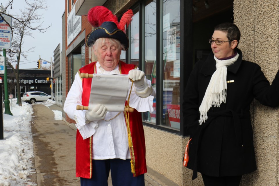 A 'town crier' was enlisted to announce the opening of the Sault Ste. Marie Health Coalition office Tuesday. James Hopkin/SooToday