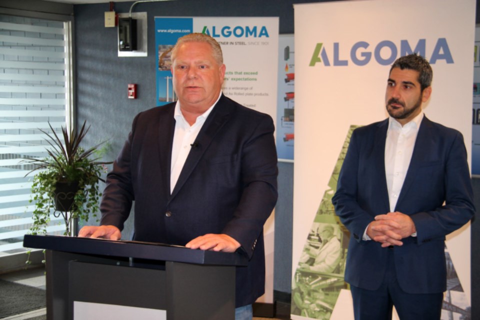 20181023-Premier Doug Ford and Sault MPP Ross Romano at Algoma Steel-DT