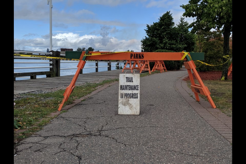 The City’s Public Works and Engineering Service Department would like to inform residents that with the significant rainfall experienced recently, high water levels and strong winds, portions of the waterfront boardwalk will be closed today. Mike Purvis/SooToday