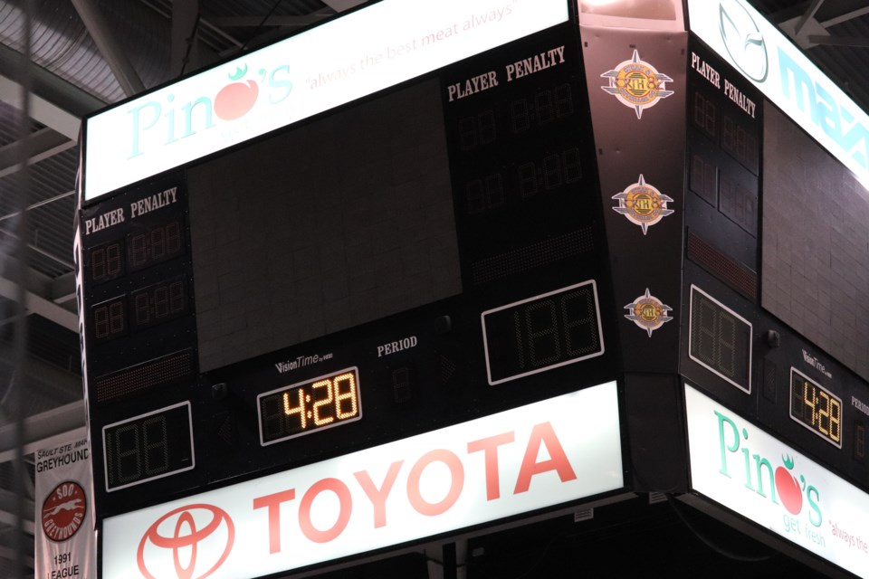North side of the existing scoreboard no longer works. Brad Coccimiglio/Sootoday