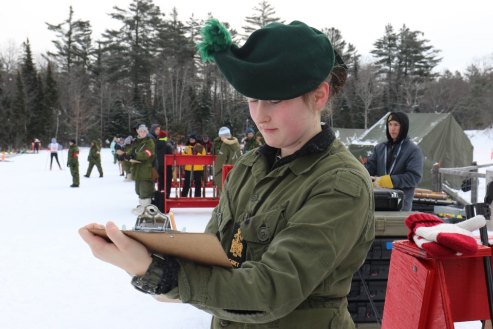 Chief Warrant Officer Audrey Dumais, 17, was on the ground to ensure this year's regional cadet biathlon ran smoothly. About 40 staff cadets were on hand to run the annual provincial competition. James Hopkin/SooToday