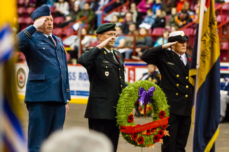 Sault Ste. Marie Remembrance Day ceremony at the Essar Centre on Nov. 11, 2017. Donna Hopper/SooToday