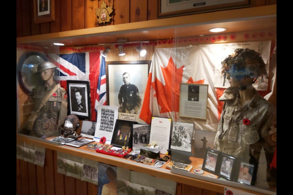 The Remembrance Day display at Royal Canadian Legion Branch 25. Darren Taylor/SooToday 