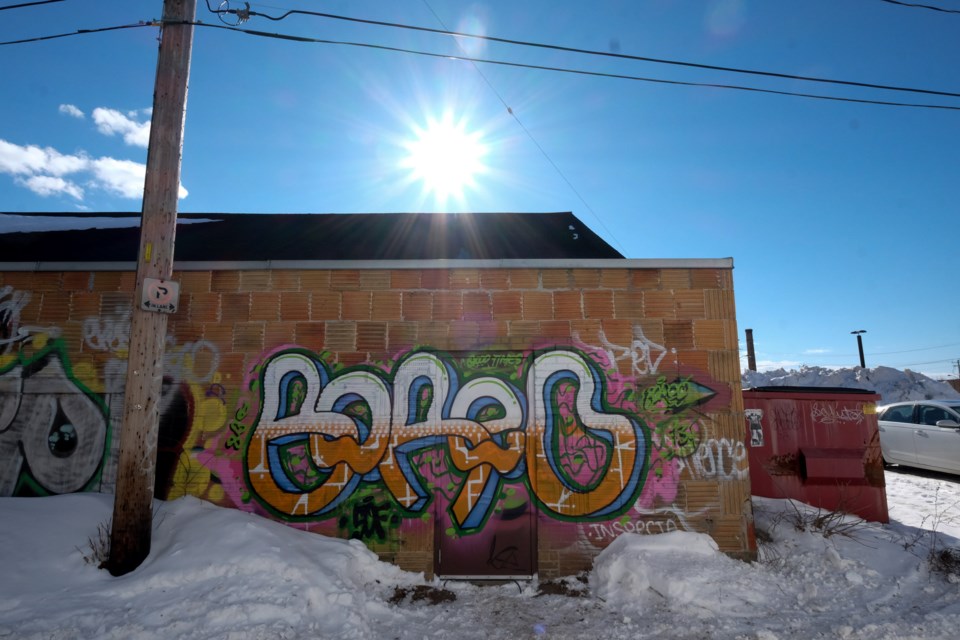 A group calling itself Boredyouthsault says many young Sault graffiti artists are literally bored and the group thinks a youth centre would be a good way to curb illegal and harmful activities that some Sault youth engage in. Photo by Jeff Klassen for SooToday