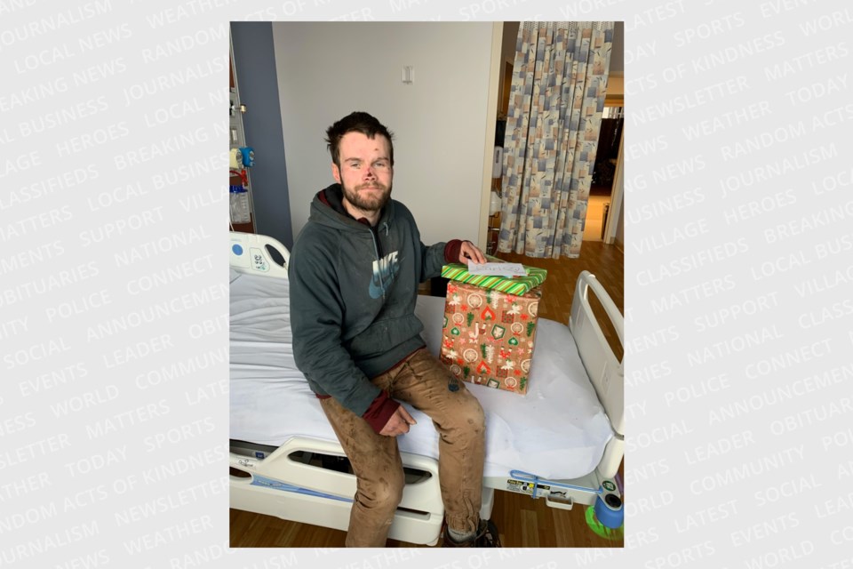 Carl Landry in hospital during Christmas 2022. 
