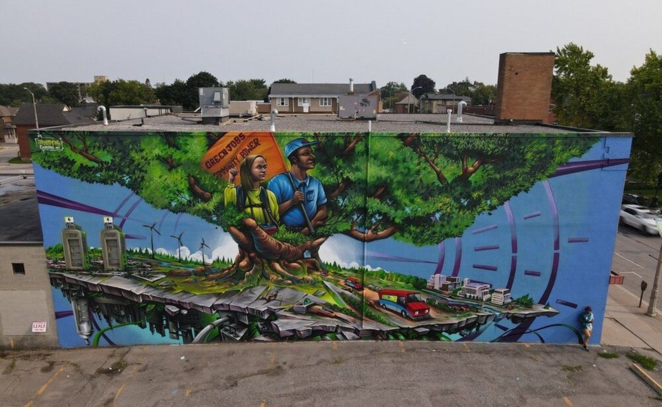 Mural in downtown oshawa