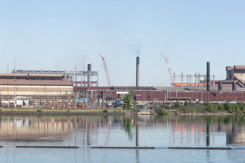 The electric arc furnace project under construction at Algoma Steel in Sault Ste. Marie.