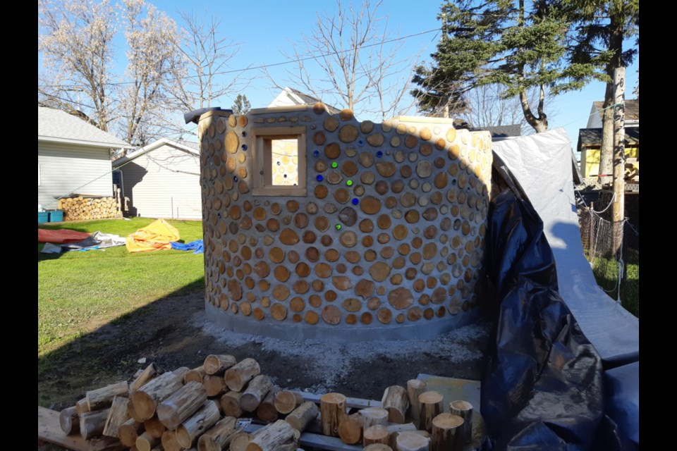 Nick Armstrong has spent countless hours handcrafting this cordwood sauna in Sault Ste. Marie. Cordwood construction was historically used as a barn-building technique.  