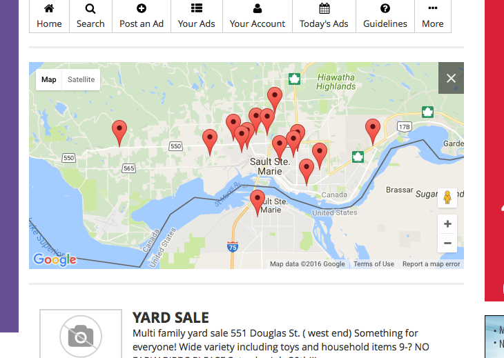 long weekend yard sale map