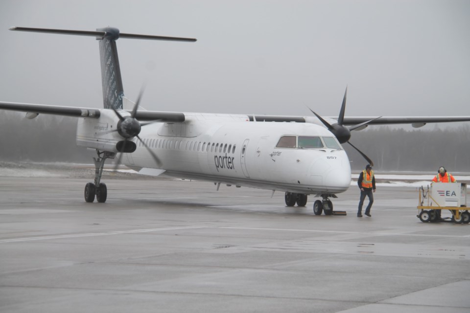 20190418-Porter plane lands at Sault Airport, Chrystia Freeland aboard-DT